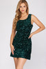 Luisa - Sequin Dress with Back Cut Out - Peacock