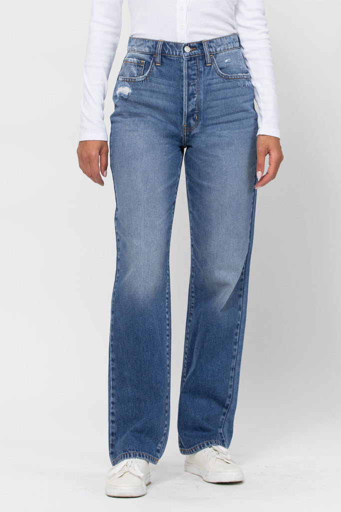 Mark - Super High Rise Dad Jeans - Medium Denim