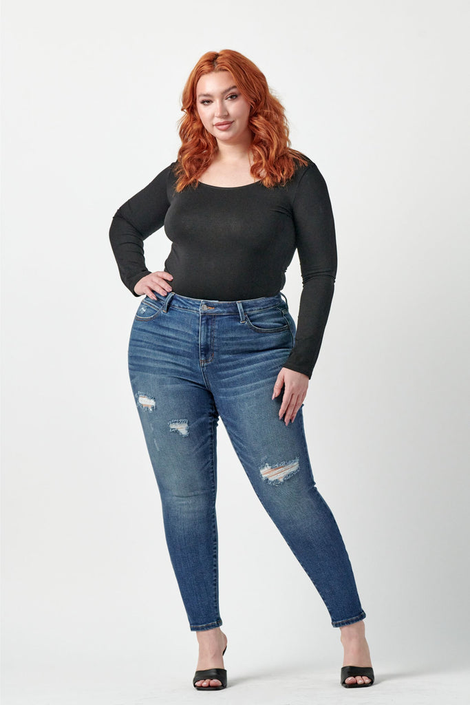 McGraw- Plus Size Mid Rise Skinny Jeans