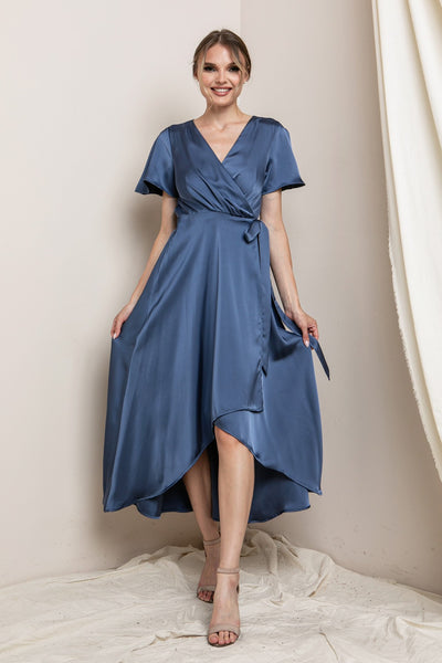 Aurelia - Charmeuse Gown - Plus Size - Navy