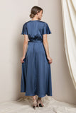 Sadie - Short Sleeve Maxi Dress - French Blue