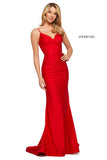 Sherri Hill Style 53355 IN STOCK RED SIZE 14 READY TO SHIP