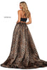 Sherri Hill Style 53721 IN STOCK BLACK/ANIMAL SIZE 8 READY TO SHIP