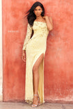 Sherri Hill Style 54450 IN STOCK LIGHT YELLOW SIZE 10 READY TO SHIP