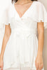 LARGE: Angel Romper - with Ruffle Sleeve Detail - Off White