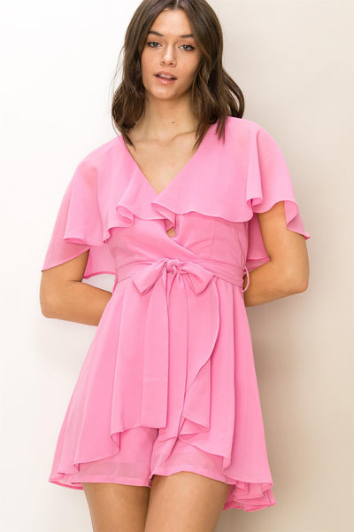 Evermore - Dress with Ruffled Hem - Pink