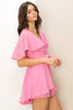 Angel Romper - with Ruffle Sleeve Detail - Pink