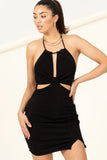 Cora - Party Dress with Cut Outs- Black