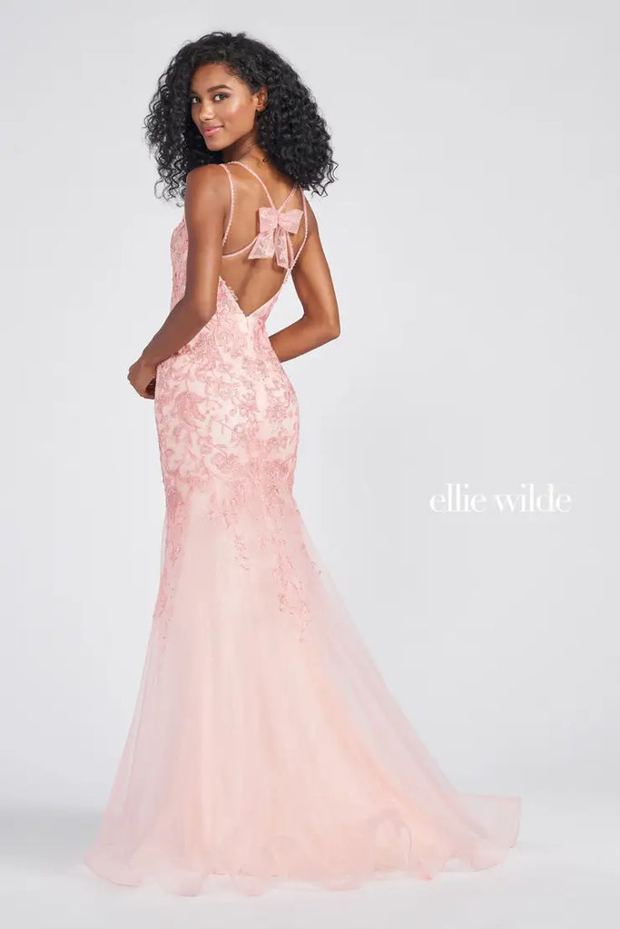 Ellie Wilde Prom Style EW122052 ROSE SIZE 8 IN STOCK READY TO SHIP