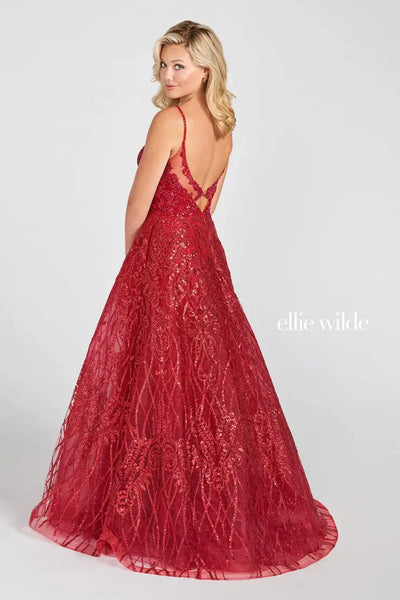 Ellie Wilde Prom Style EW122021 | IN STOCK EMERALD SIZE 4, SUNFLOWER SIZE 2, RED SIZE 12
