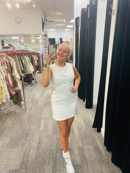 Esme - Ruffle Sleeved Dress - Off White