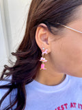 Enamel Pink Cowgirl Earrings