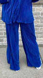 Ana - Pleated Relaxed Pants - Cobalt Blue