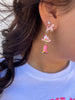 Enamel Pink Cowgirl Earrings