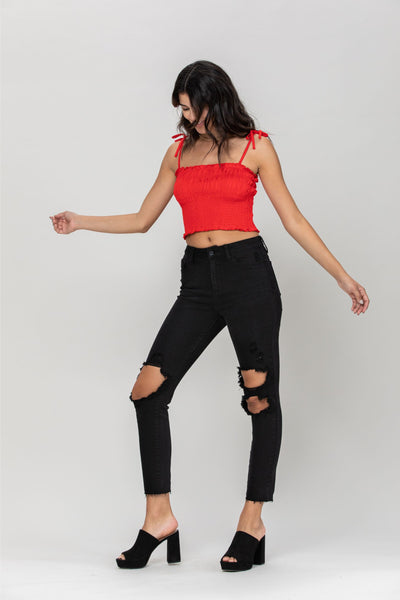 Nelson - High Rise Flare Jeans Black – KooKoo's Nest