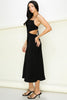 LARGE: Oscars - Satin Midi Dress - Black