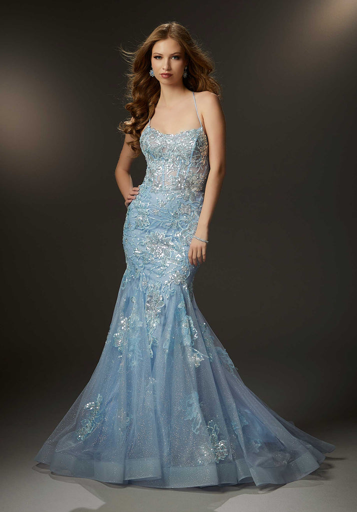 Morilee Prom Style 48029 IN STOCK LIGHT BLUE SIZE 8