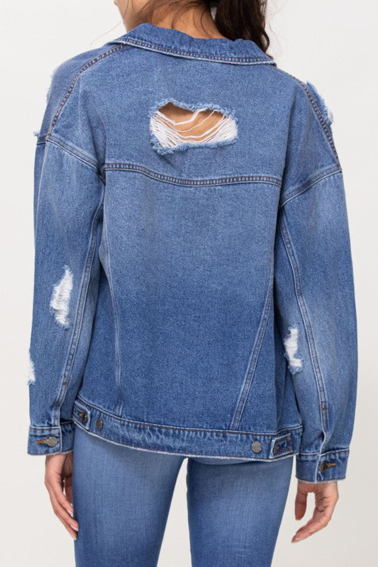 Amazon.com: Women's Juniors Hoodie Denim Jacket Oversized Distressed Jean  Jackets Coat with Hood Women's Denim Jacket Fitted : Clothing, Shoes &  Jewelry