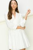 Waldorf - Long Sleeve Party Dress - White